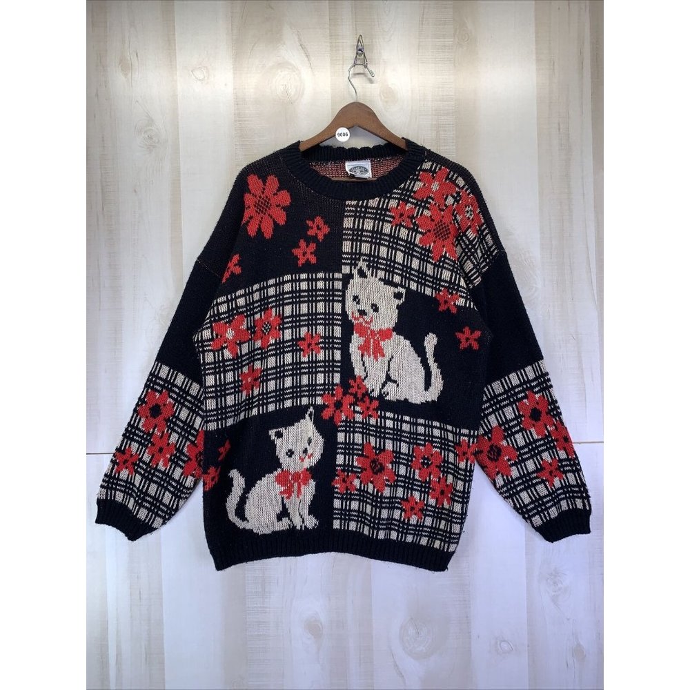 Classic Essentials Vintage Kitten Knit Womens Sweater Size 18 USA Made-9006